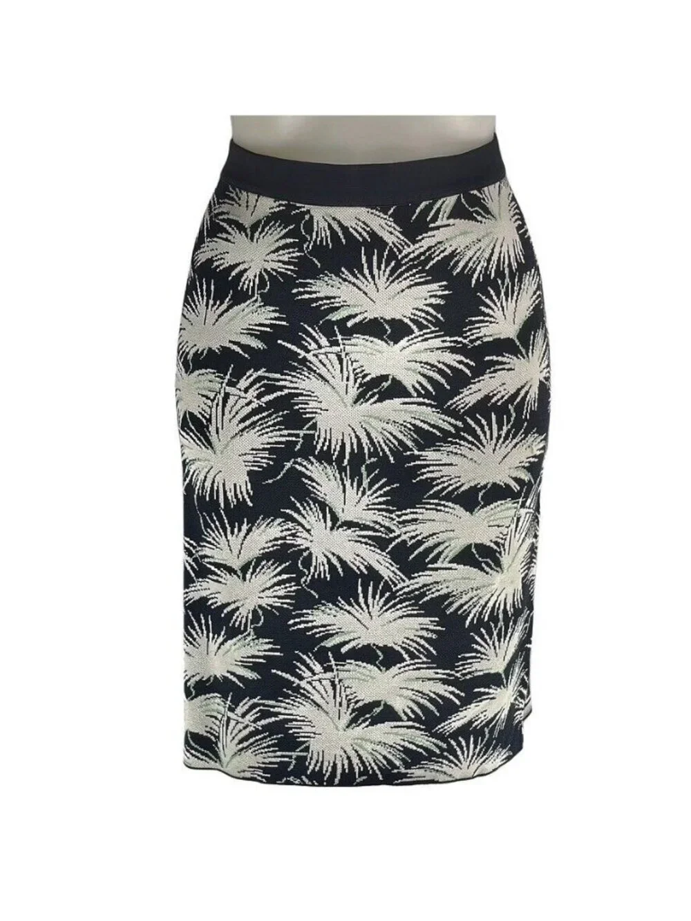 Rachel Rachel Roy Womens XL Pencil Skirt Palm Print Black & White
